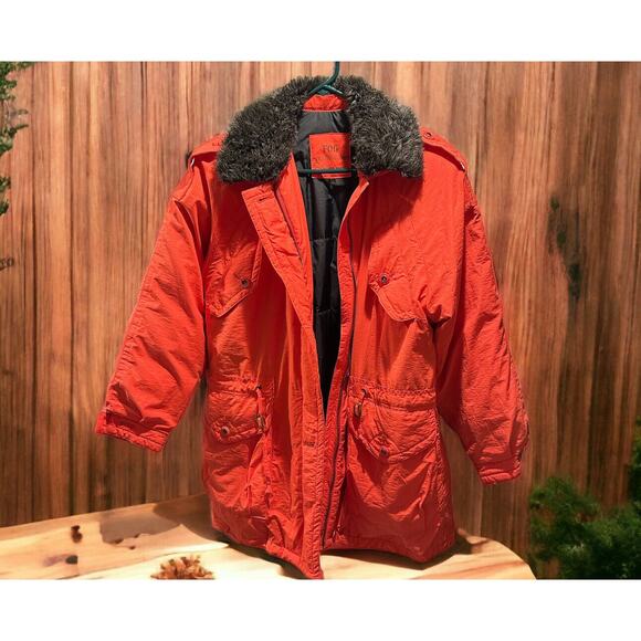 London Fog Down Parka Snorkel Women Size M Orange Spice, Warm, Fall, Winter - Picture 1 of 8